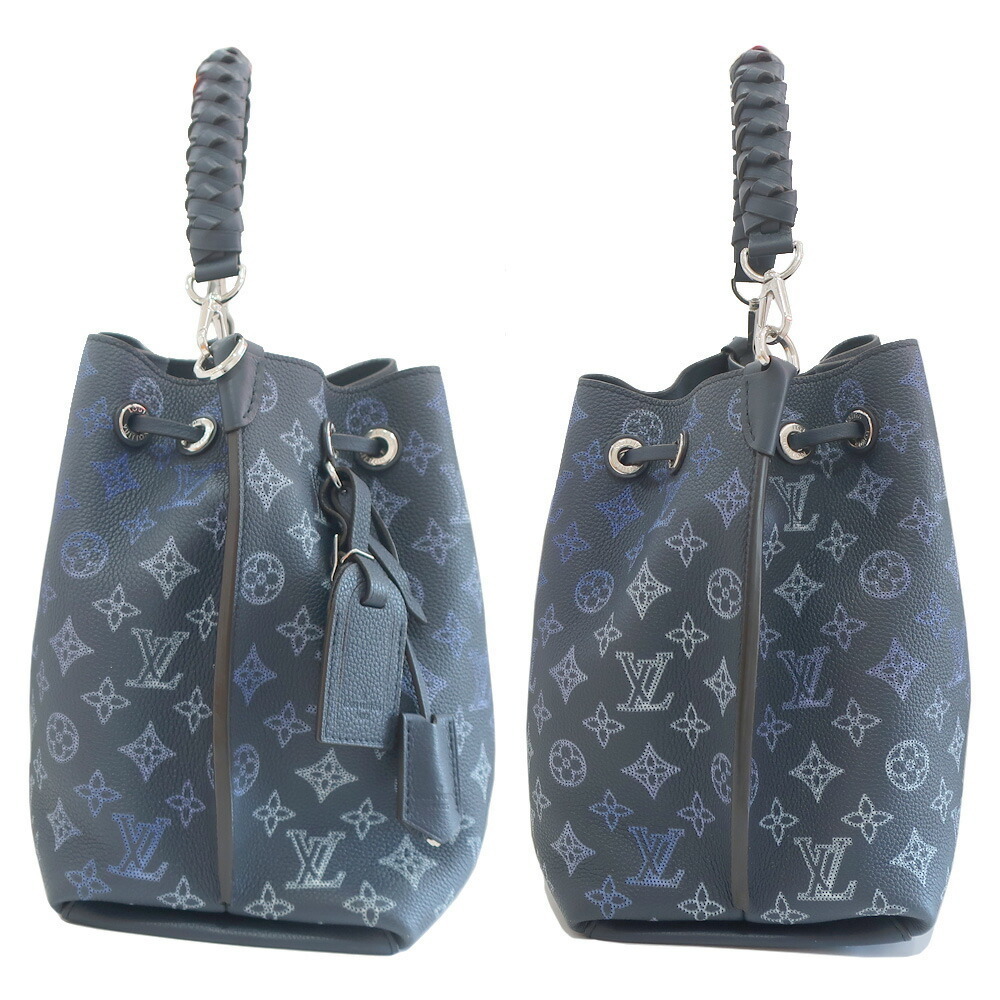 Louis Vuitton Navy Mulia Handbag Flight Mahina 2WAY Mode